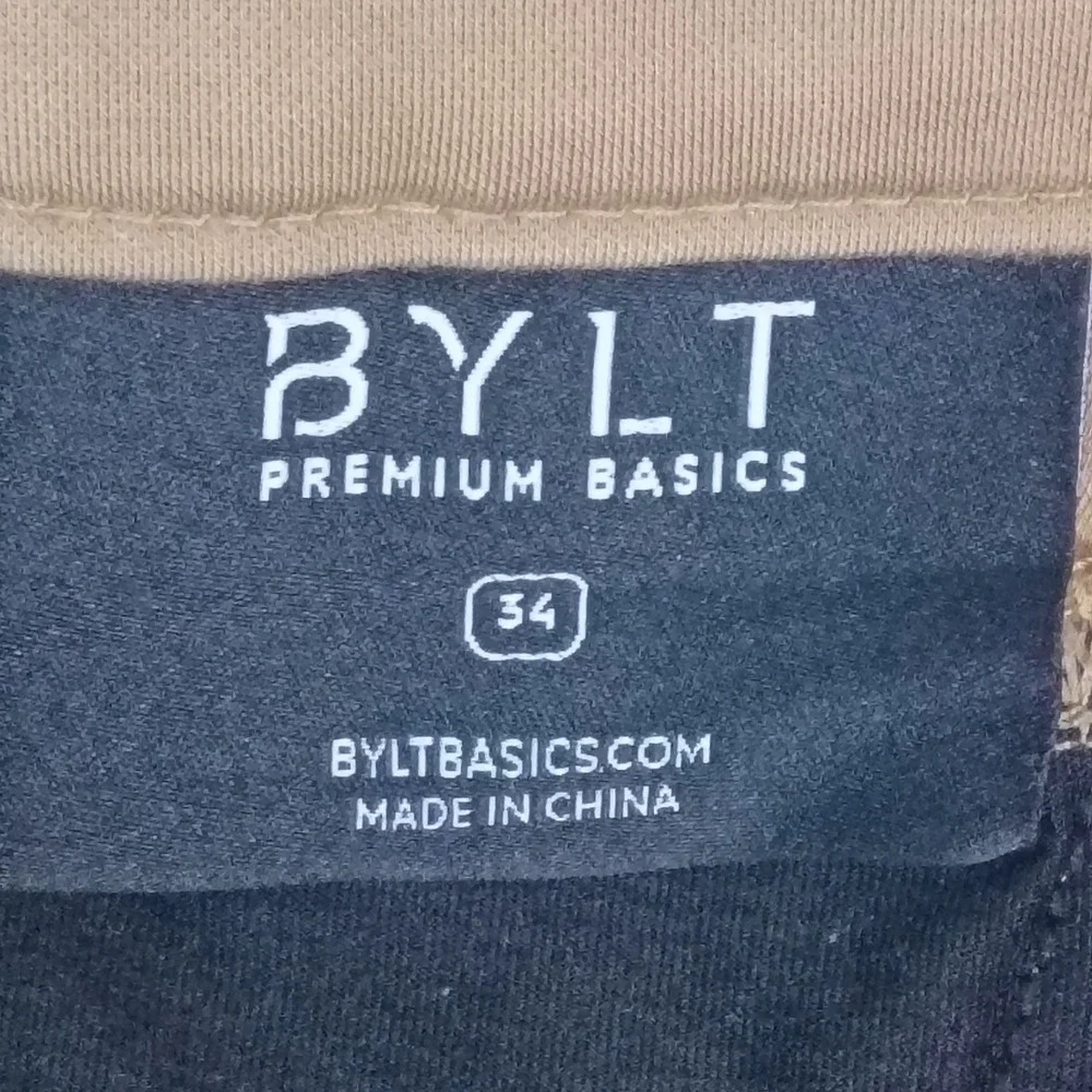 BYLT Premium Basics Everyday Pant Mens 34x29 Khaki Tan Stretch MBP0185_222_34